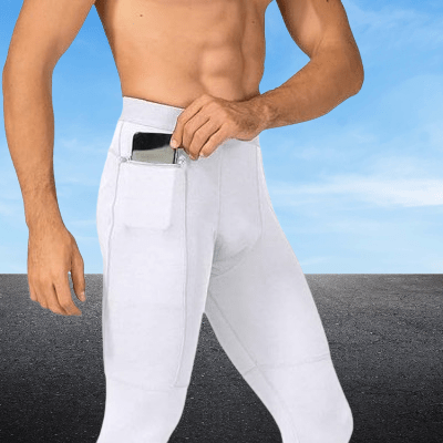 Pantalon yoga homme - FitnessLycraPants™ - Blanc - Namasté Yoga Shop